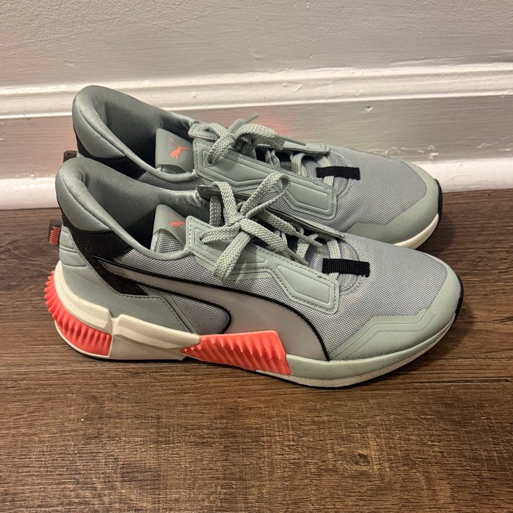 Puma Gray and Coral Athletic Shoes